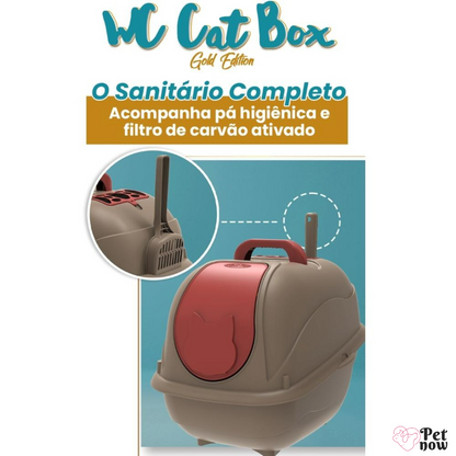 Caixa de Areia Fechada WC Cat Box – Inclui Pá Higiênica e Filtro Anti-Odor