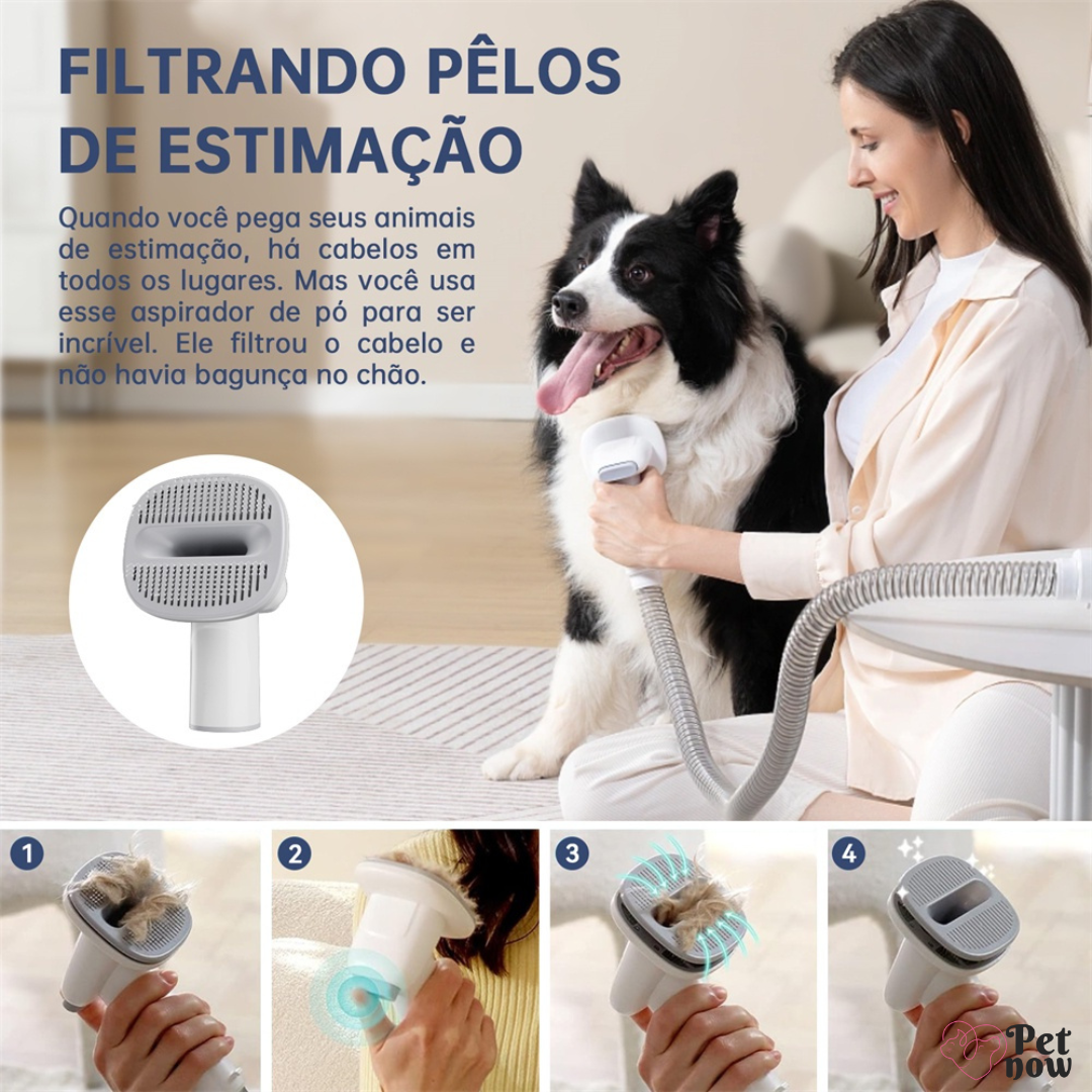 Máquina NP3 Pro 5 em 1 para animais de estimação: aspirador, aparador e cuidados totalmente integrados