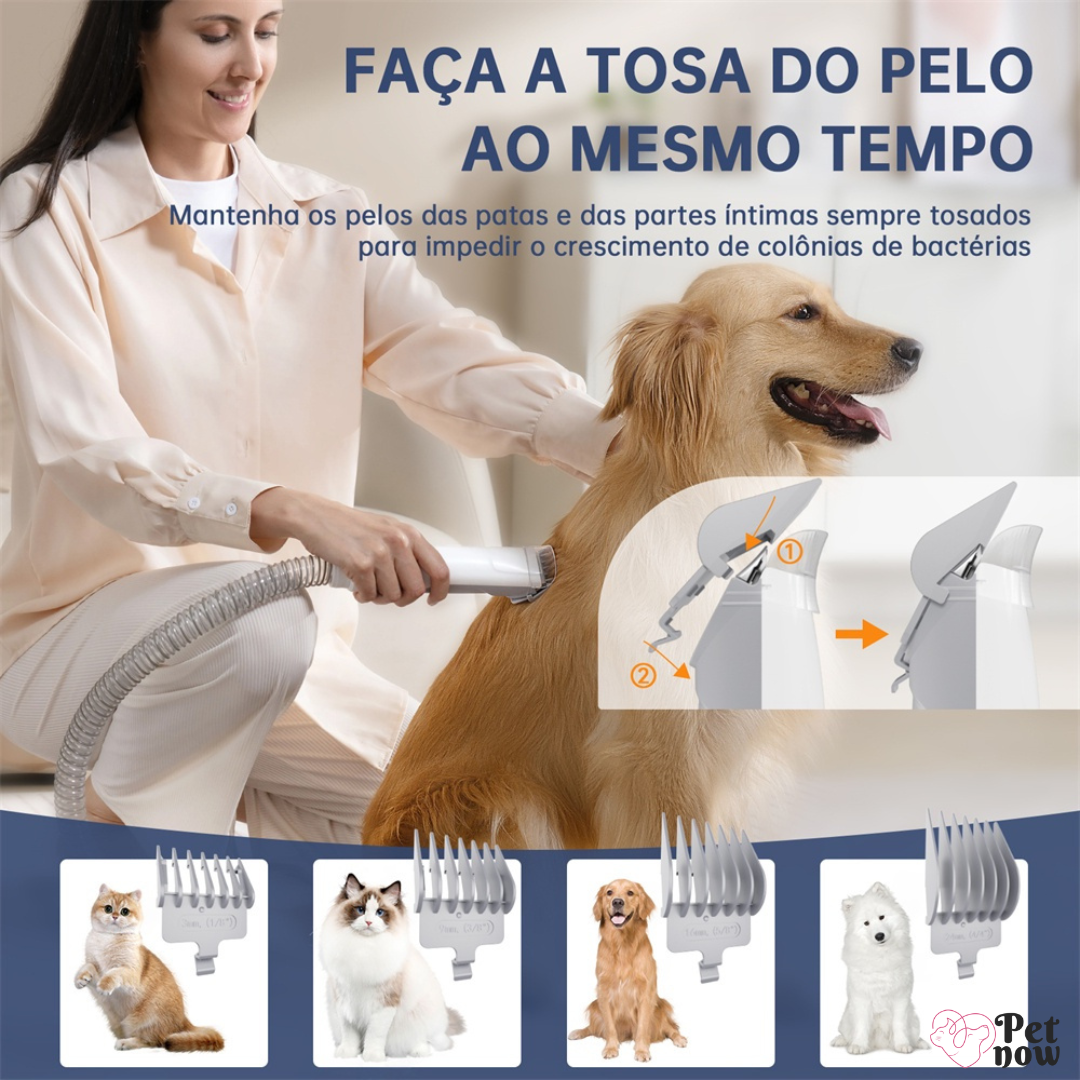 Máquina NP3 Pro 5 em 1 para animais de estimação: aspirador, aparador e cuidados totalmente integrados