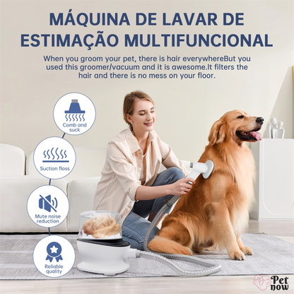 Máquina NP3 Pro 5 em 1 para animais de estimação: aspirador, aparador e cuidados totalmente integrados