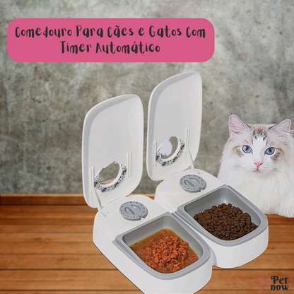 Comedouro Para Cães e Gatos Com Timer Automático