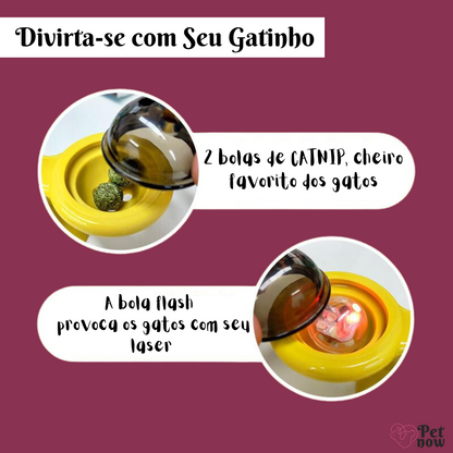 Moinho de Vento Brinquedo para Gato: Divertimento Garantido com Erva de Gato e Pisca-Pisca