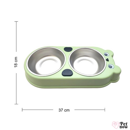 Comedouro Duplo Inox de Ursinho para Pets