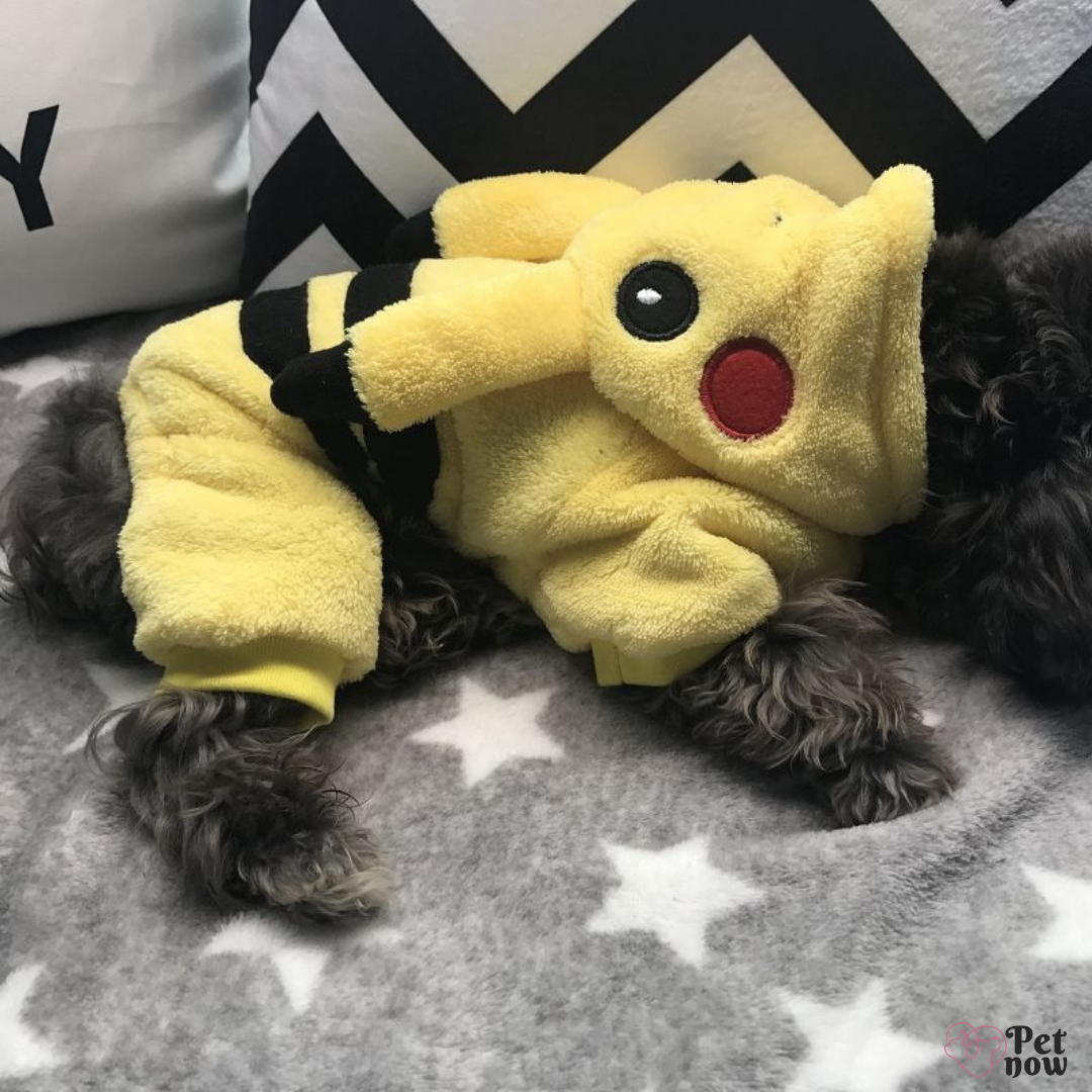 Fantasia de Inverno do Pikachu para Cães e Gatos - Mantenha seu Pet Aquecido com Estilo