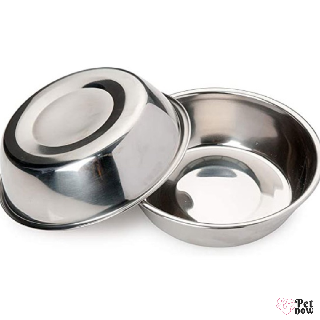 Comedouro de Inox para Pets - Tigela Vasilha 450ml/200ml para Gatos e Cachorros