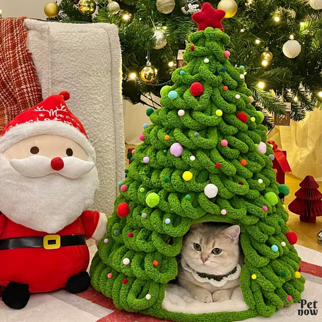 Toca Árvore de Natal DIY para Gatos - Ninho Natalino Personalizável