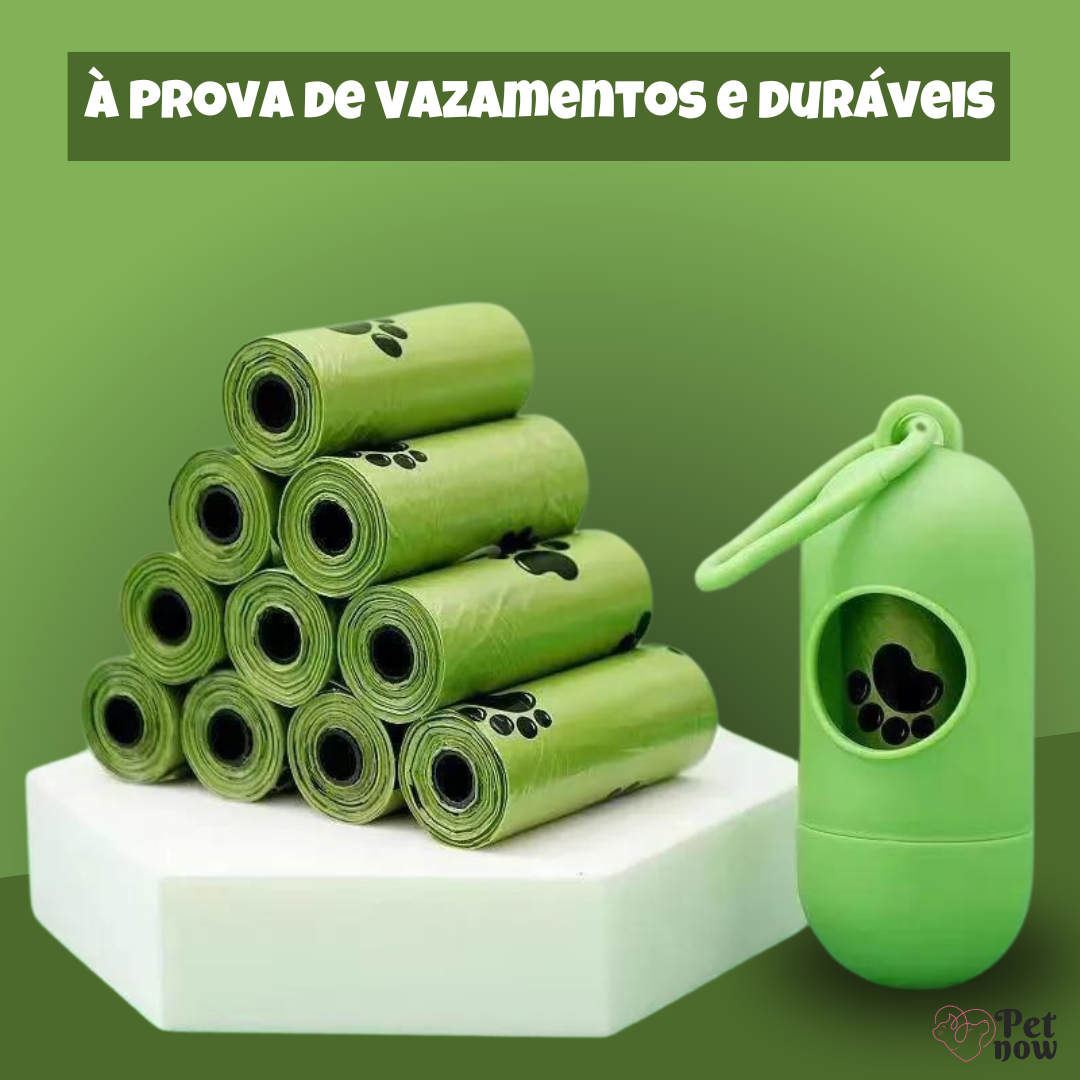 Kit Sacos Biodegradáveis Cata Caca para Cães