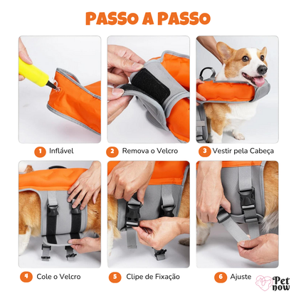 Colete Salva-Vidas com Boia para Cães