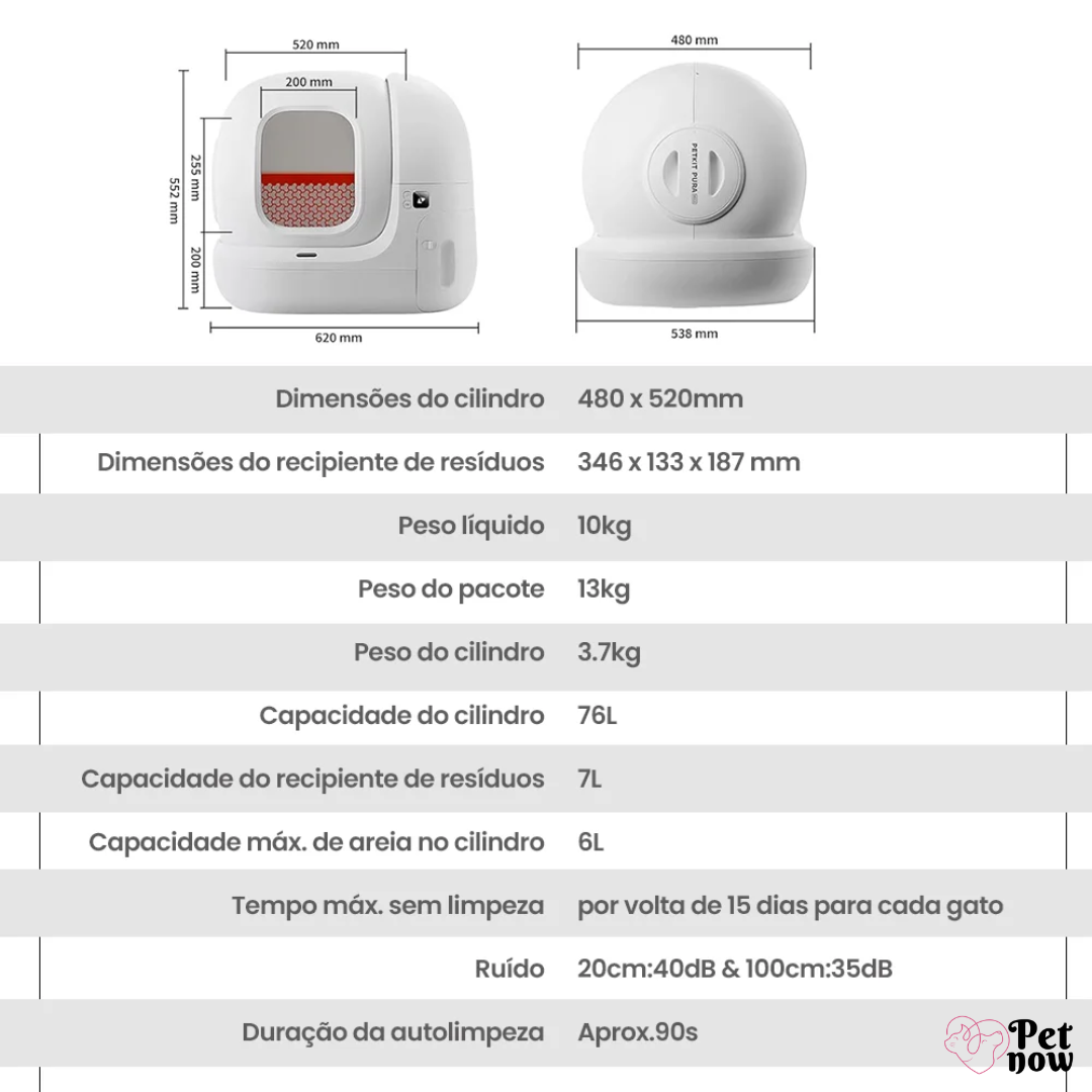 Caixa de Areia Fechada Autolimpante