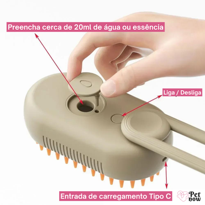 Escova a Vapor Removedora de Pelos para Gatos