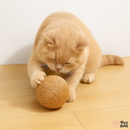 Bola Interativa de Sisal para Gatos com Som