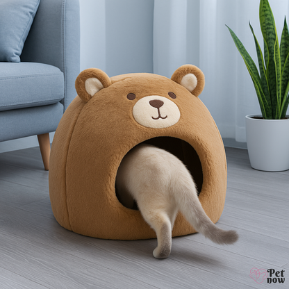 Cama Ursinho para Pets - Ninho Quentinho e Aconchegante para Inverno