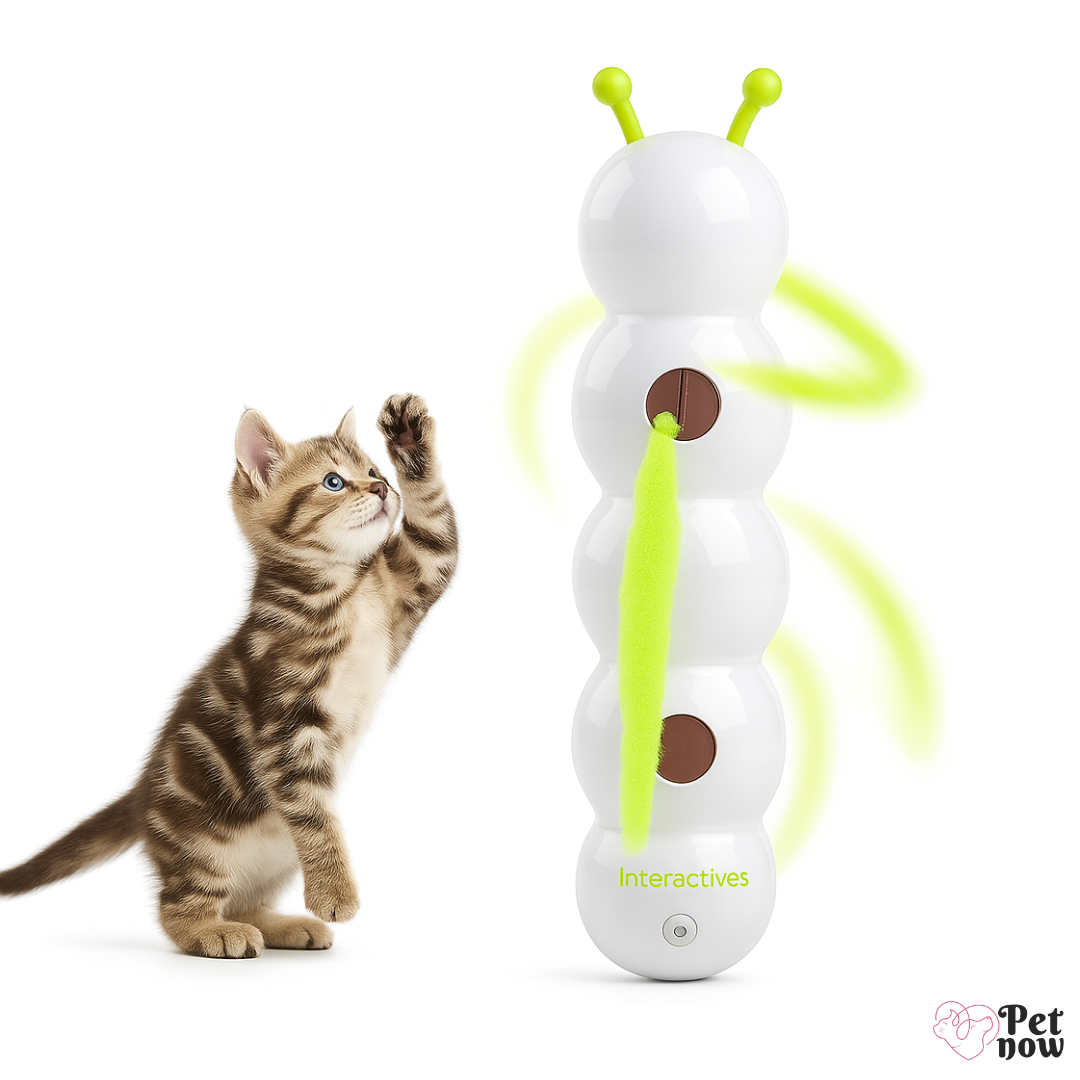 Brinquedo Interativo Lagarta para Gatos com Sensor de Movimento USB