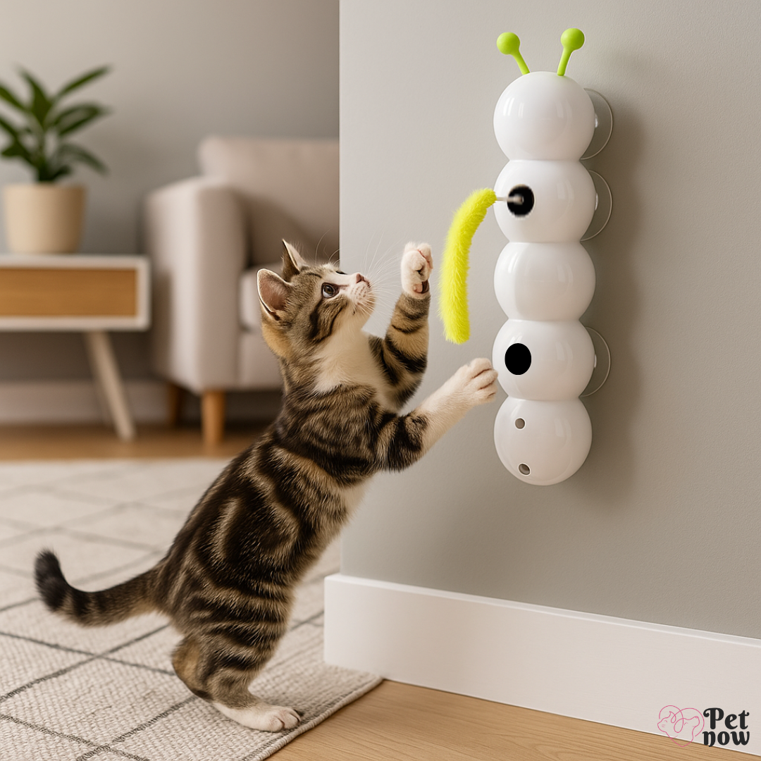 Brinquedo Interativo Lagarta para Gatos com Sensor de Movimento USB