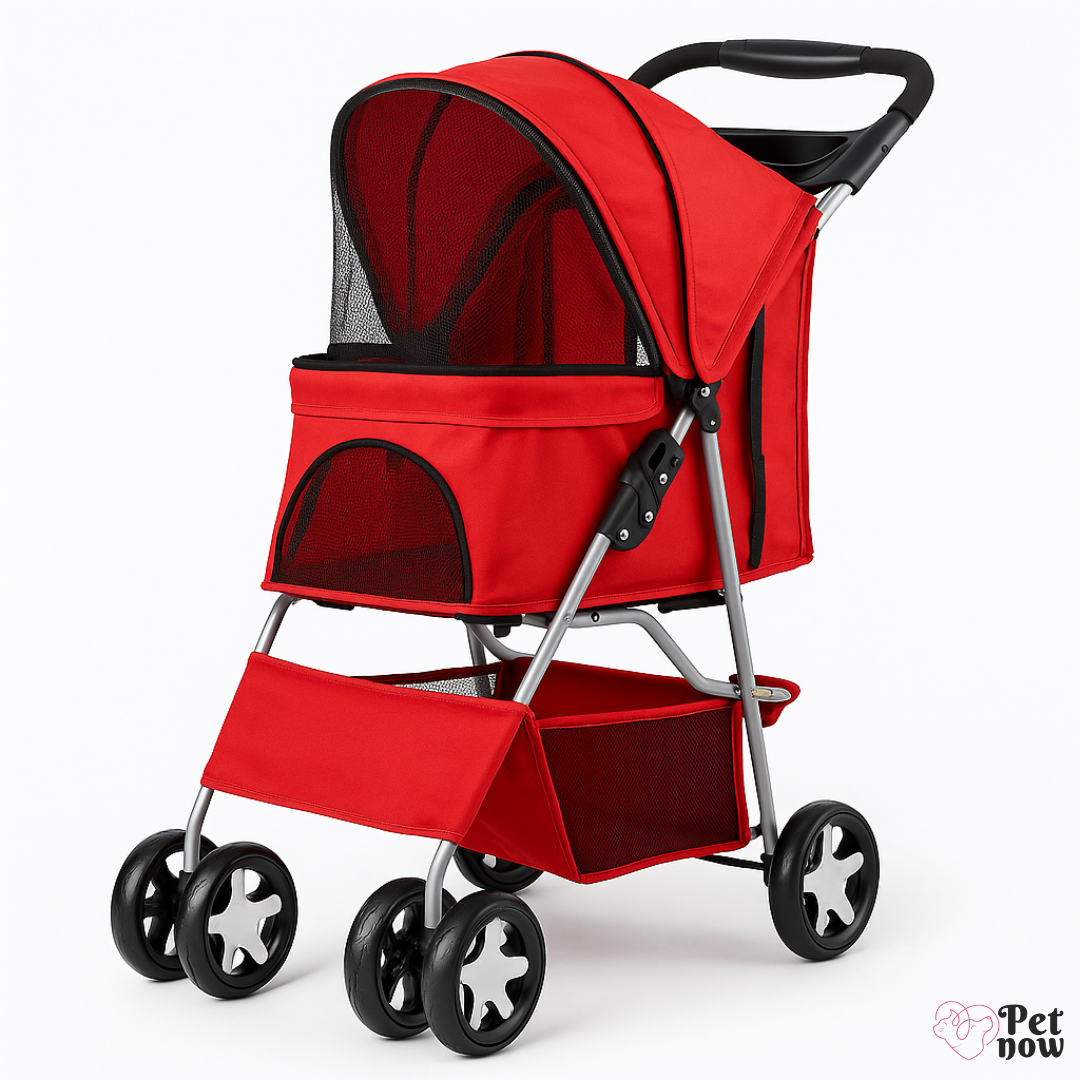 Carrinho de Passeio Pet Dobrável para Cães e Gatos