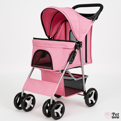 Carrinho de Passeio Pet Dobrável para Cães e Gatos