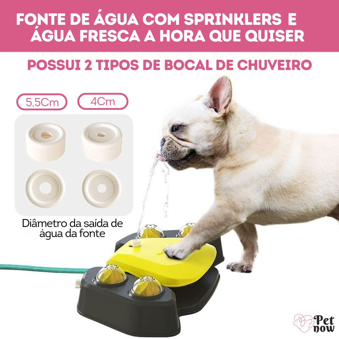 Fonte de Água Interativa com Sprinklers para Cães
