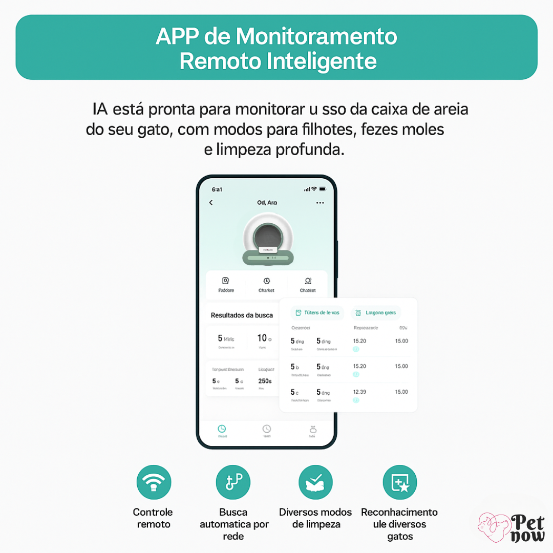 Caixa de Areia Automática para Gatos NewPet - Limpeza Automática