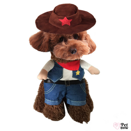 Fantasia de Xerife do Faroeste para Cães e Gatos - Cowboy de Quatro Patas