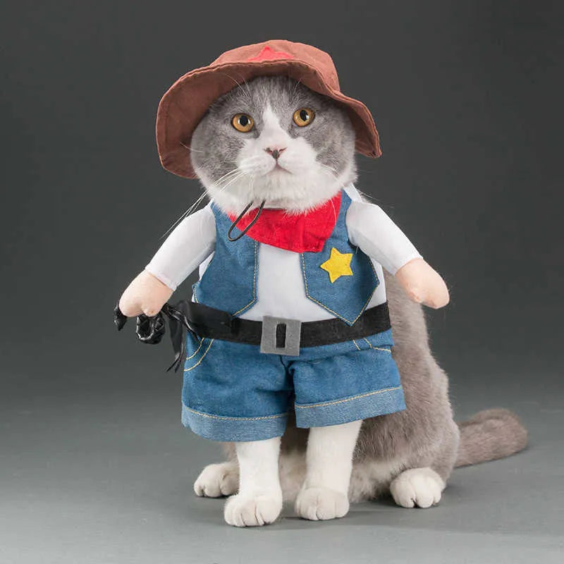 Fantasia de Xerife do Faroeste para Cães e Gatos - Cowboy de Quatro Patas