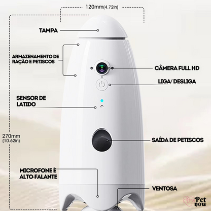 Dispensador de Petiscos com Sistema de Monitoramento Câmera 1080p