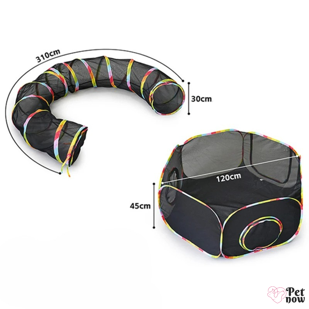 Túnel Portátil com Barraca para Gatos
