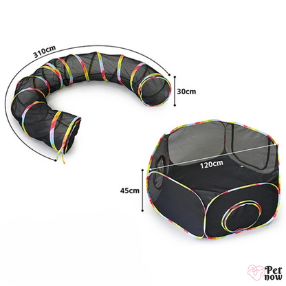 Túnel Portátil com Barraca para Gatos