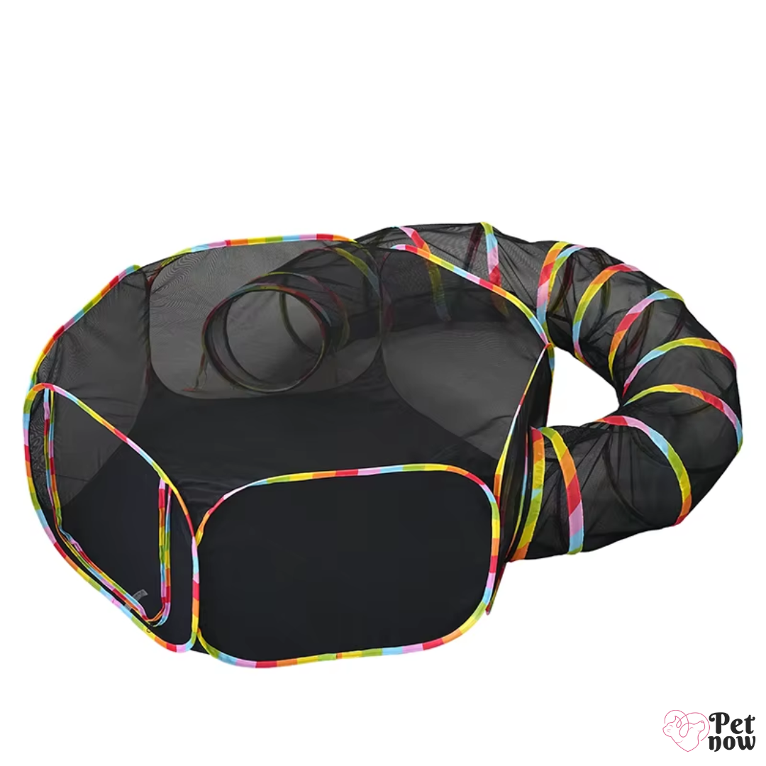 Túnel Portátil com Barraca para Gatos