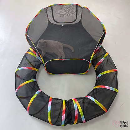 Túnel Portátil com Barraca para Gatos