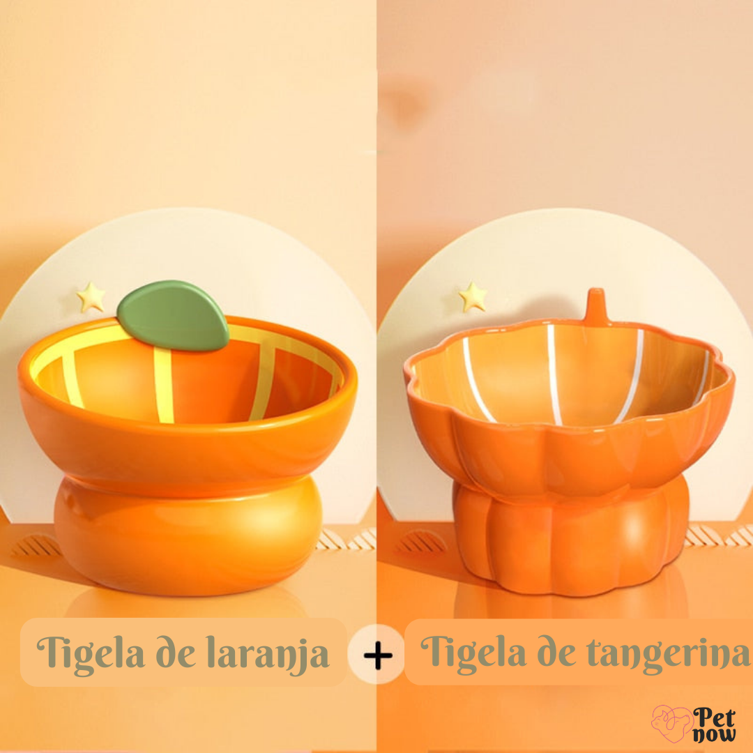 Comedouro de Cerâmica para Gatos em Formato de Fruta - Encante seu Pet com Estilo e Praticidade