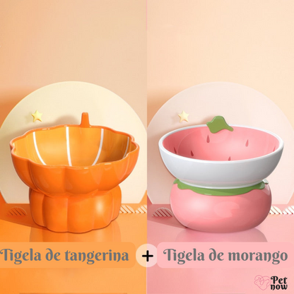 Comedouro de Cerâmica para Gatos em Formato de Fruta - Encante seu Pet com Estilo e Praticidade