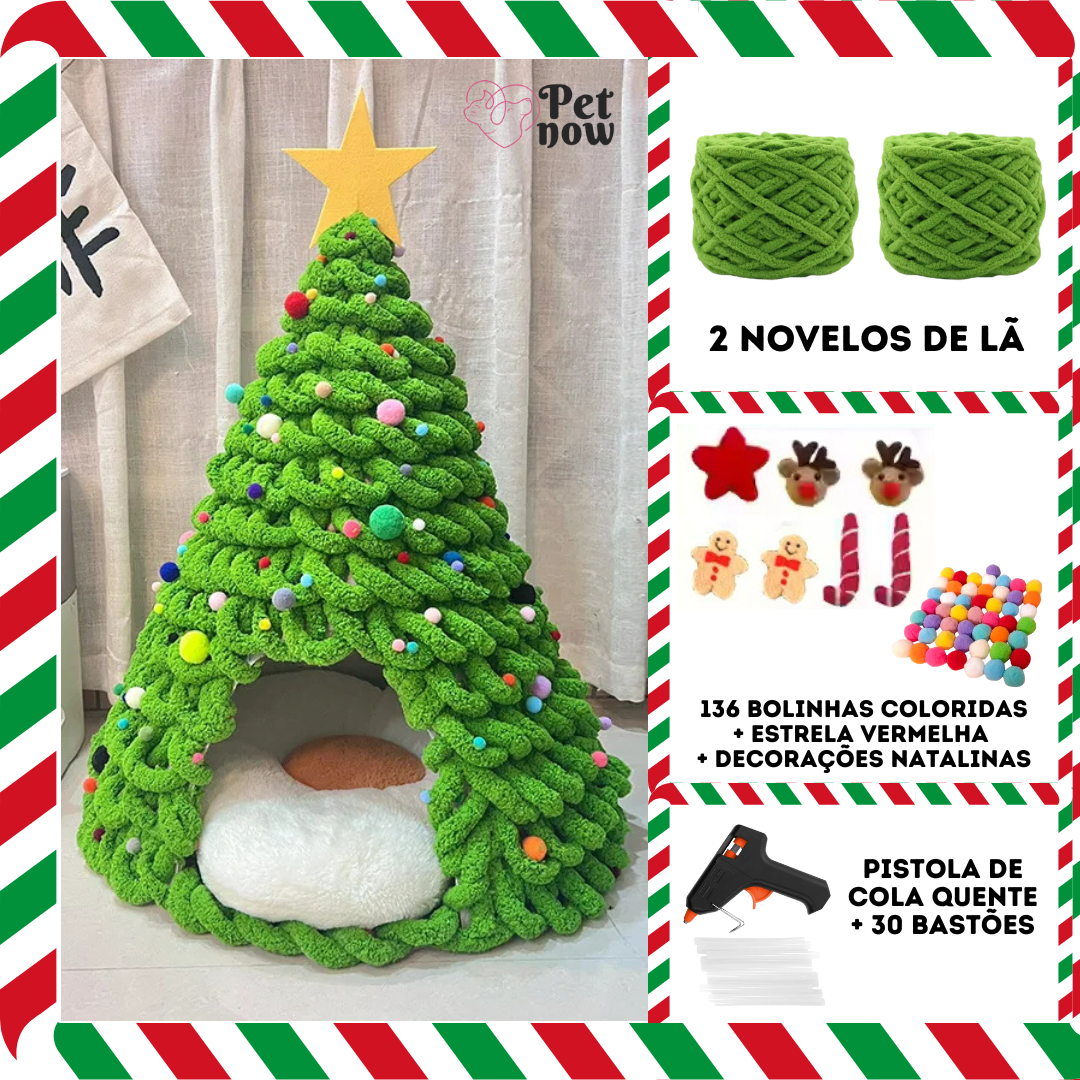 Toca Árvore de Natal DIY para Gatos - Ninho Natalino Personalizável