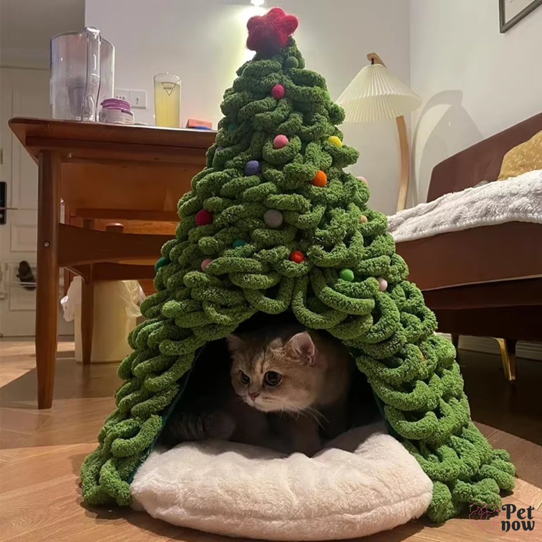 Toca Árvore de Natal DIY para Gatos - Ninho Natalino Personalizável