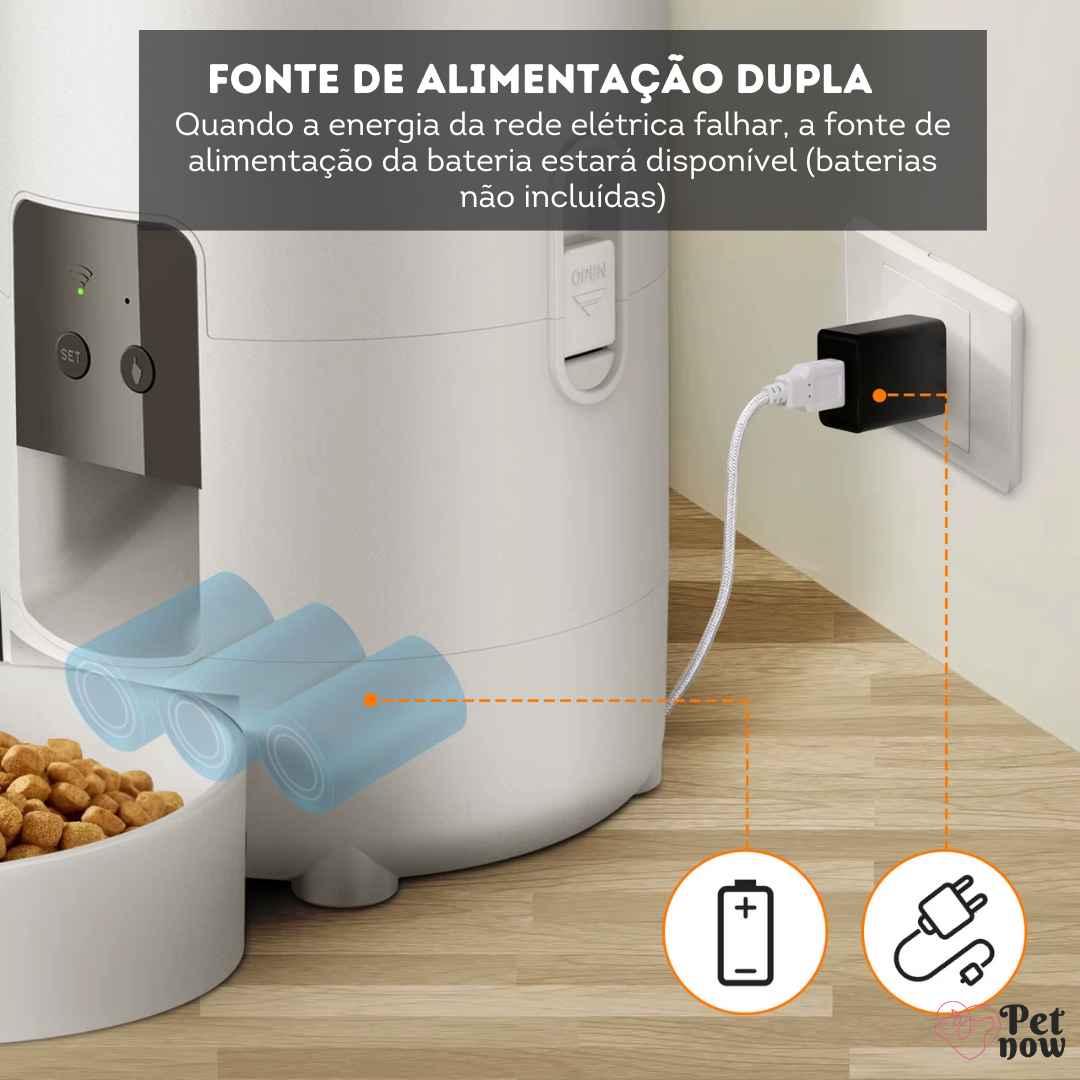 Comedouro Automático Inteligente 2L - Controle Manual ou Wi-Fi