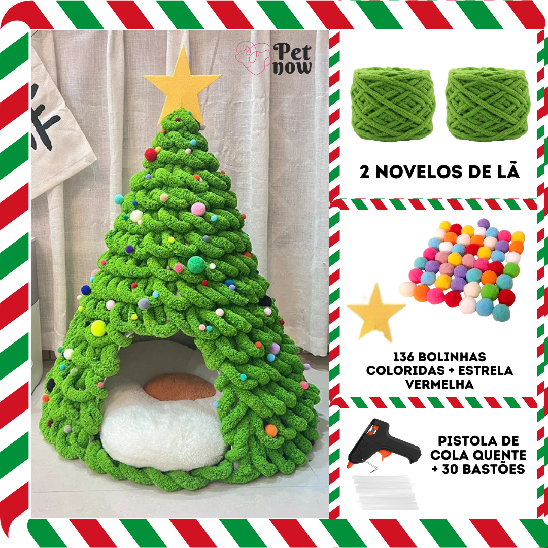 Toca Árvore de Natal DIY para Gatos - Ninho Natalino Personalizável