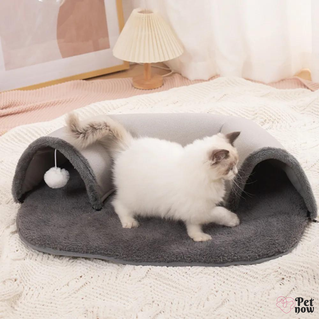 Túnel Fofinho para Gatos com Pompom Interativo