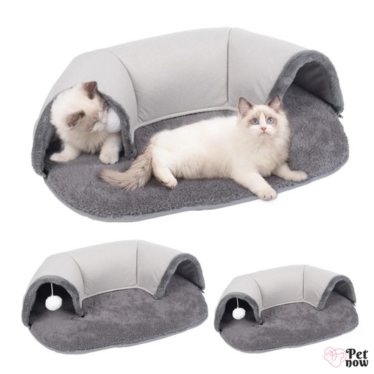 Túnel Fofinho para Gatos com Pompom Interativo