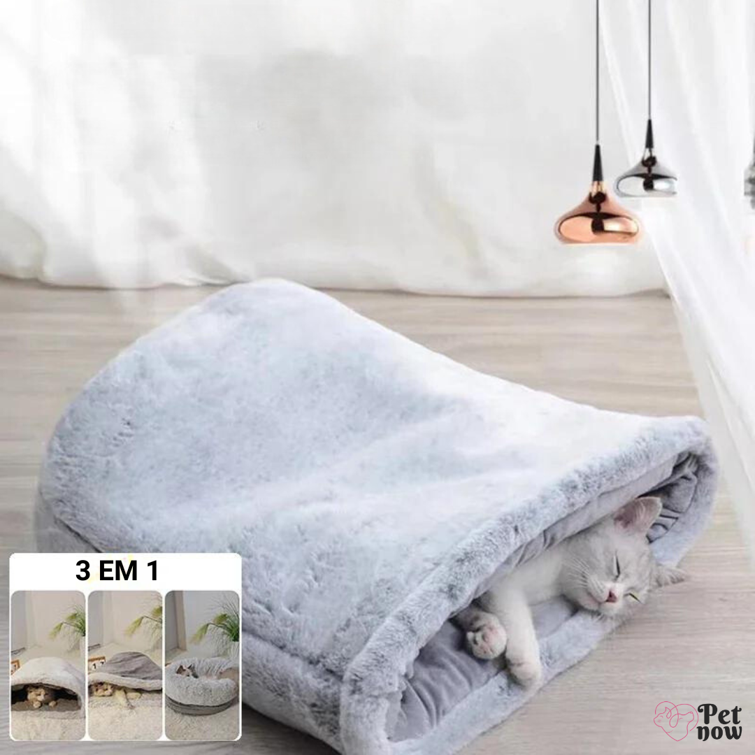 Cama Tipo Saquinho de Dormir para Pets - Conforto e Aconchego para Todas as Estações