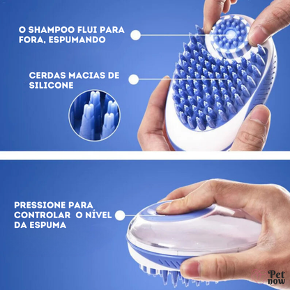 Escova de Banho de Silicone para Pets