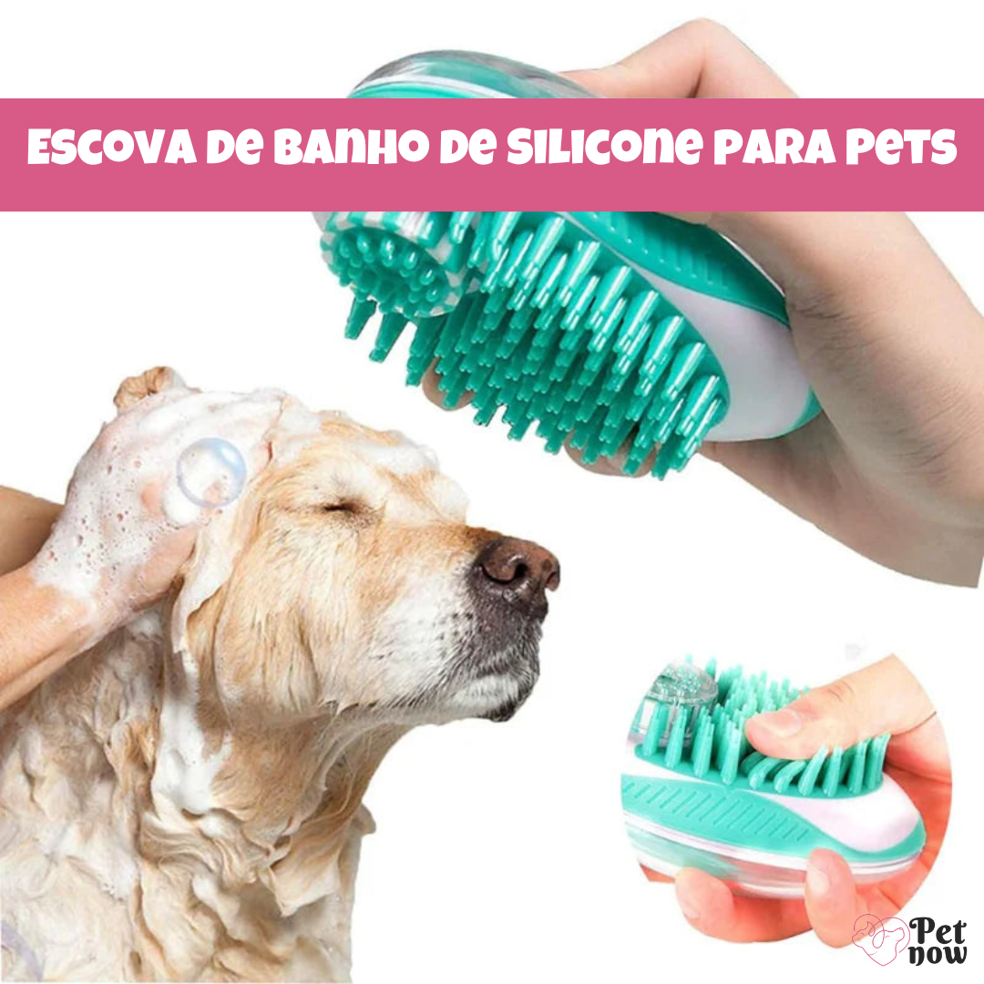 Escova de Banho de Silicone para Pets