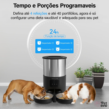 Comedouro Automático Newpet para Pets com WiFi, Microfone e Temporizador de 5 Litros