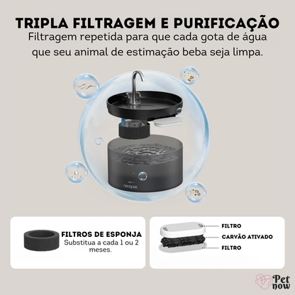 Bebedouro Automático com Filtragem Newpet USB Silencioso para Pets